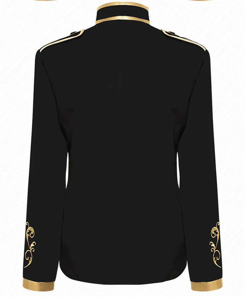 Mens Gold Embroidered Court Prince Stylish Suit Jacket Brand Slim Fit Steampunk Gothic Vintage Uniform Costume Chaquetas Hombre