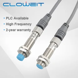 Cloweit IP66 M12 DC30V Approach Count Switch Cylindrical Inductive Proximity Sensor 4 Pin Connector LMT12