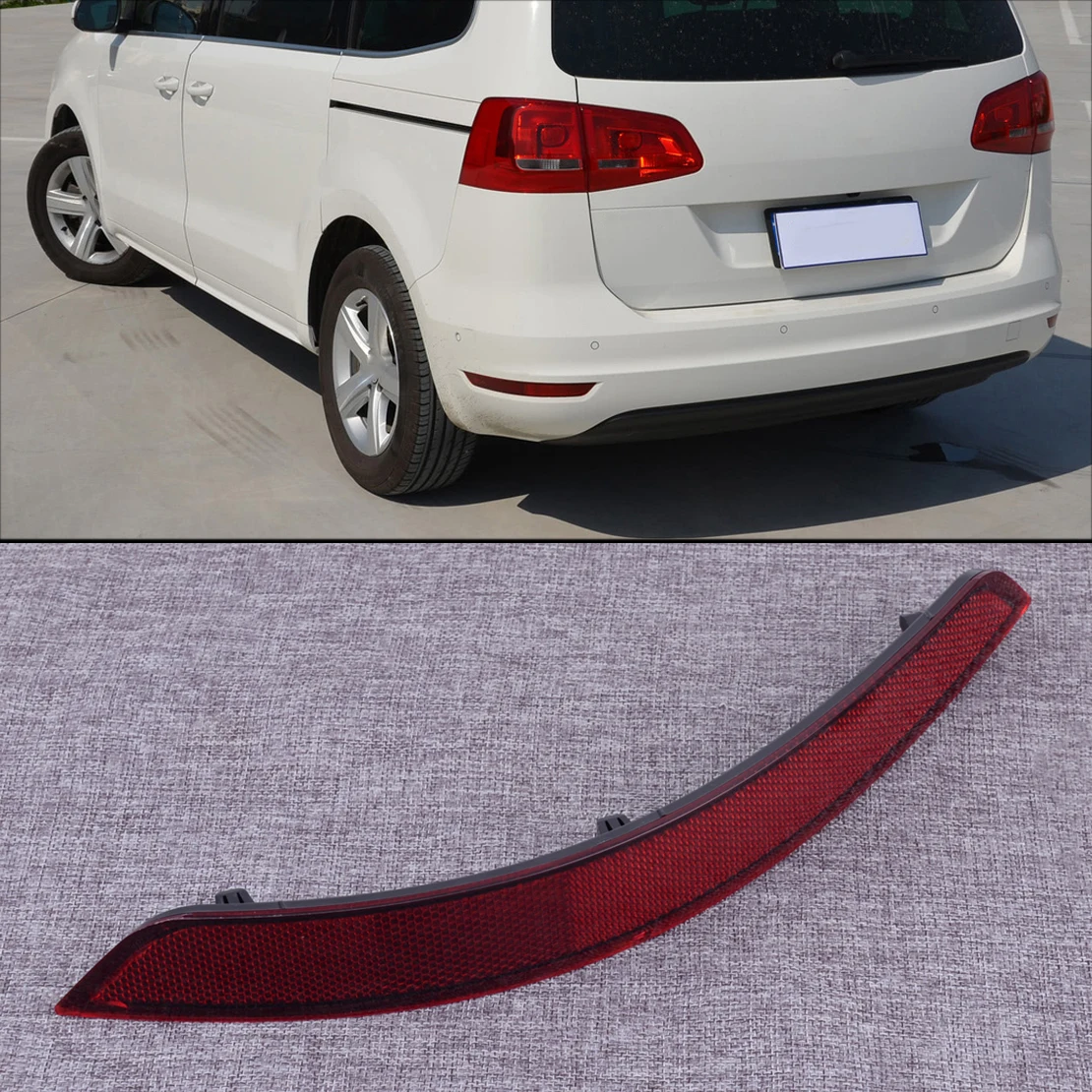 DWCX Plastic Car Rear Bumper Lower Reflector Left 7N0945105B Fit for VW Sharan 2011 2012 2013 2014 2015 2016