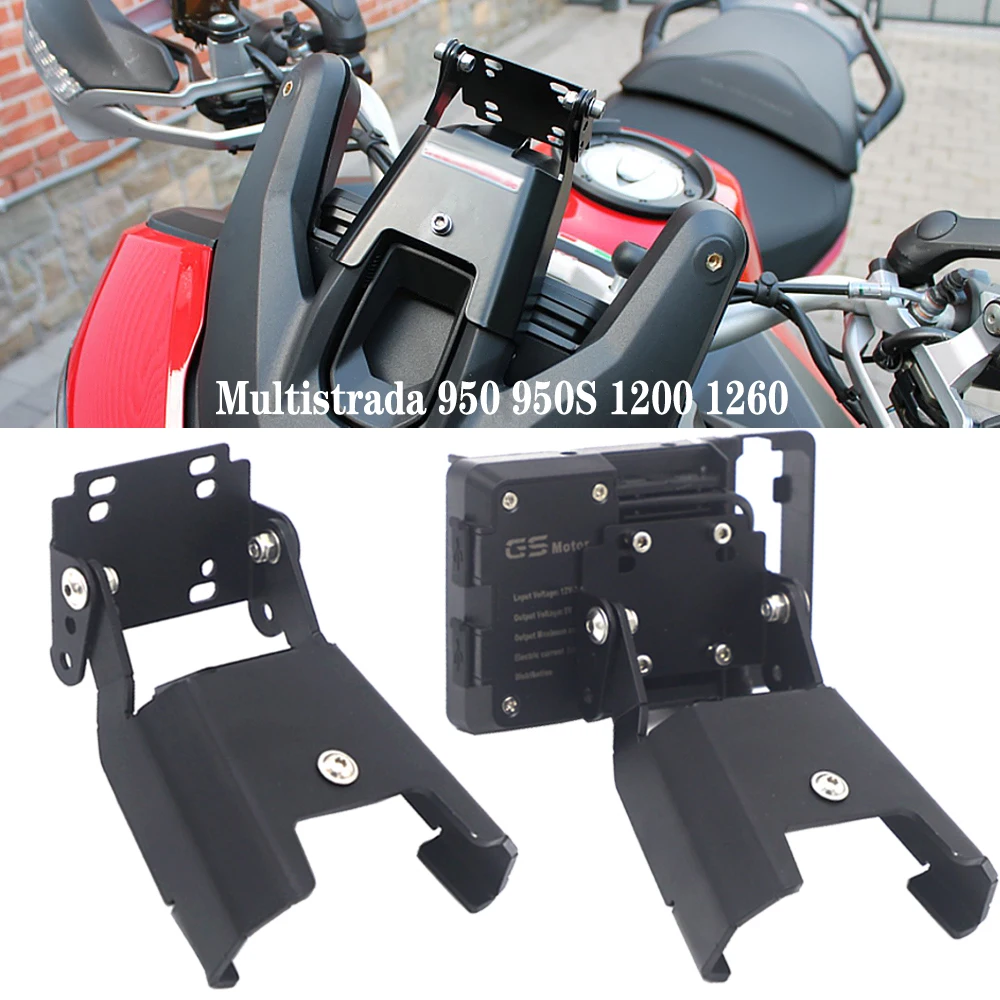 

New Motorcycle Mobile Phone Stand Holder GPS Plate Bracket For Ducati Multistrada 950 S from 2017 1260 from2018 Enduro from 2016