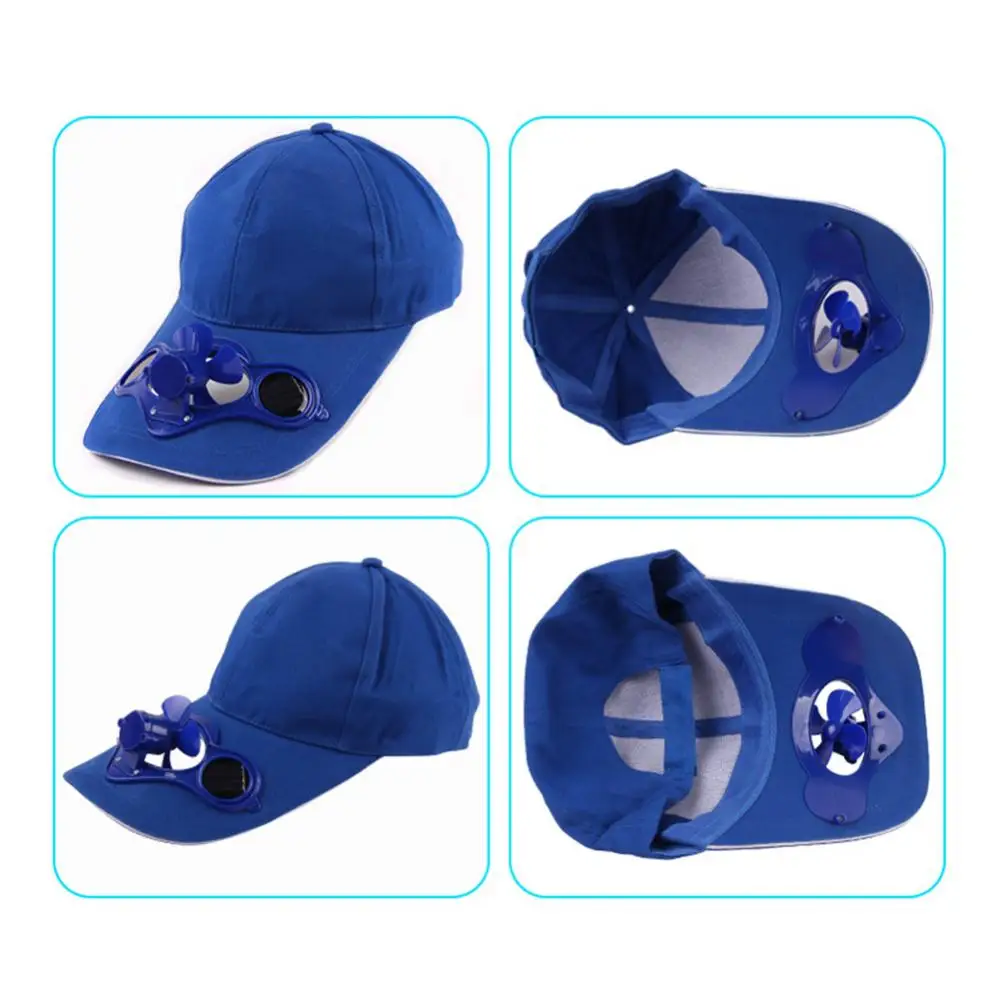 Solar Power Fan Hat Summer Unisex Outdoor Sports Baseball  Hats Comfortable Breathable with Solar Power Cooling Fan for Summer