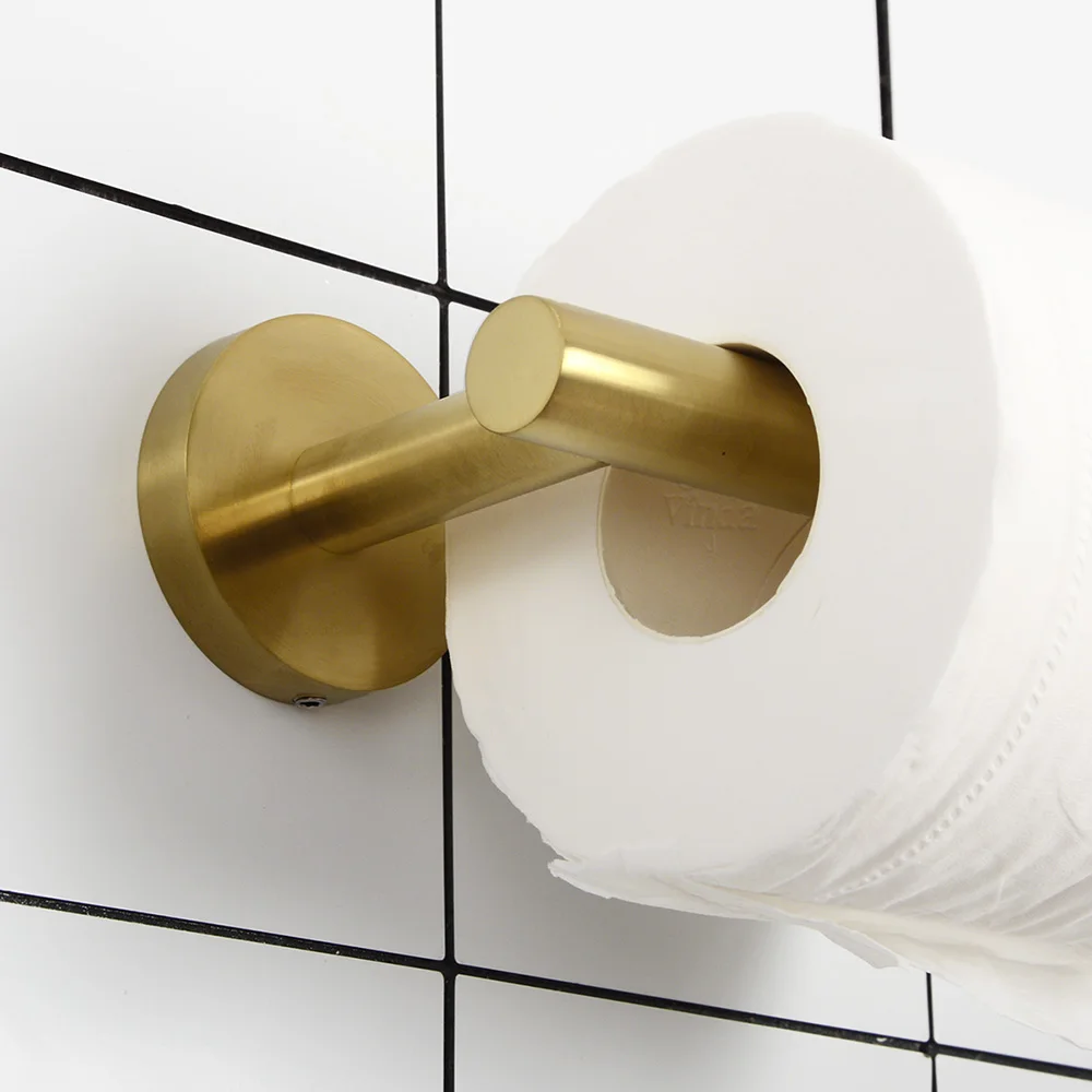 Badkamer Accessoires 304 Rvs Toiletrolhouder Eenvoudige Ronde Papier Rack Wall Mounted Toilet Toiletpapier Haak