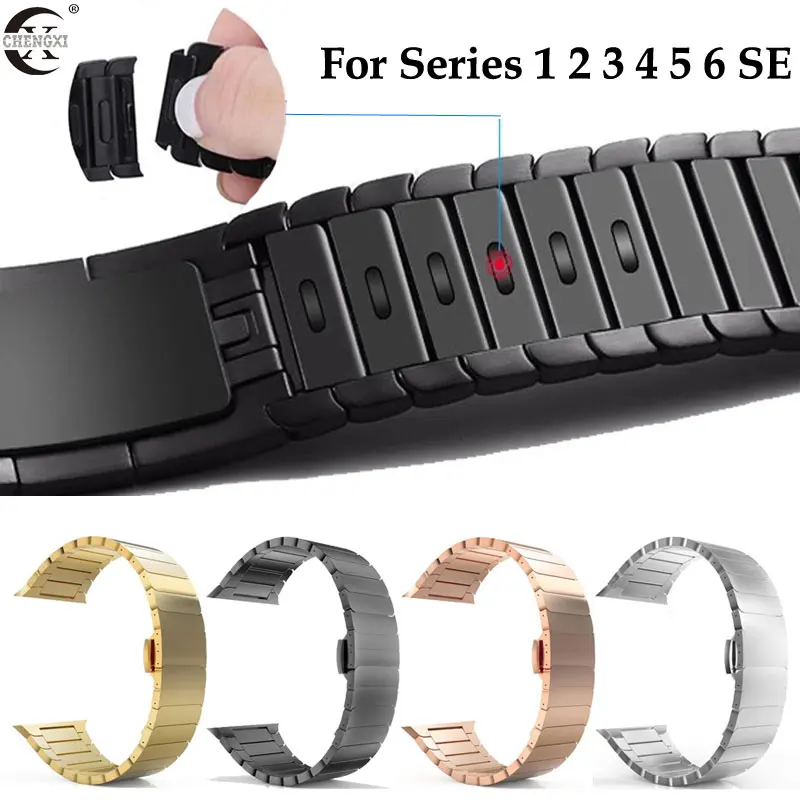 

Link Bracelet For iwatch Series 7 6 SE 5 4 3 2 42mm 38mm Stainless Steel Strap For AppleWatch Band 44mm 40mm Man Metal Strap