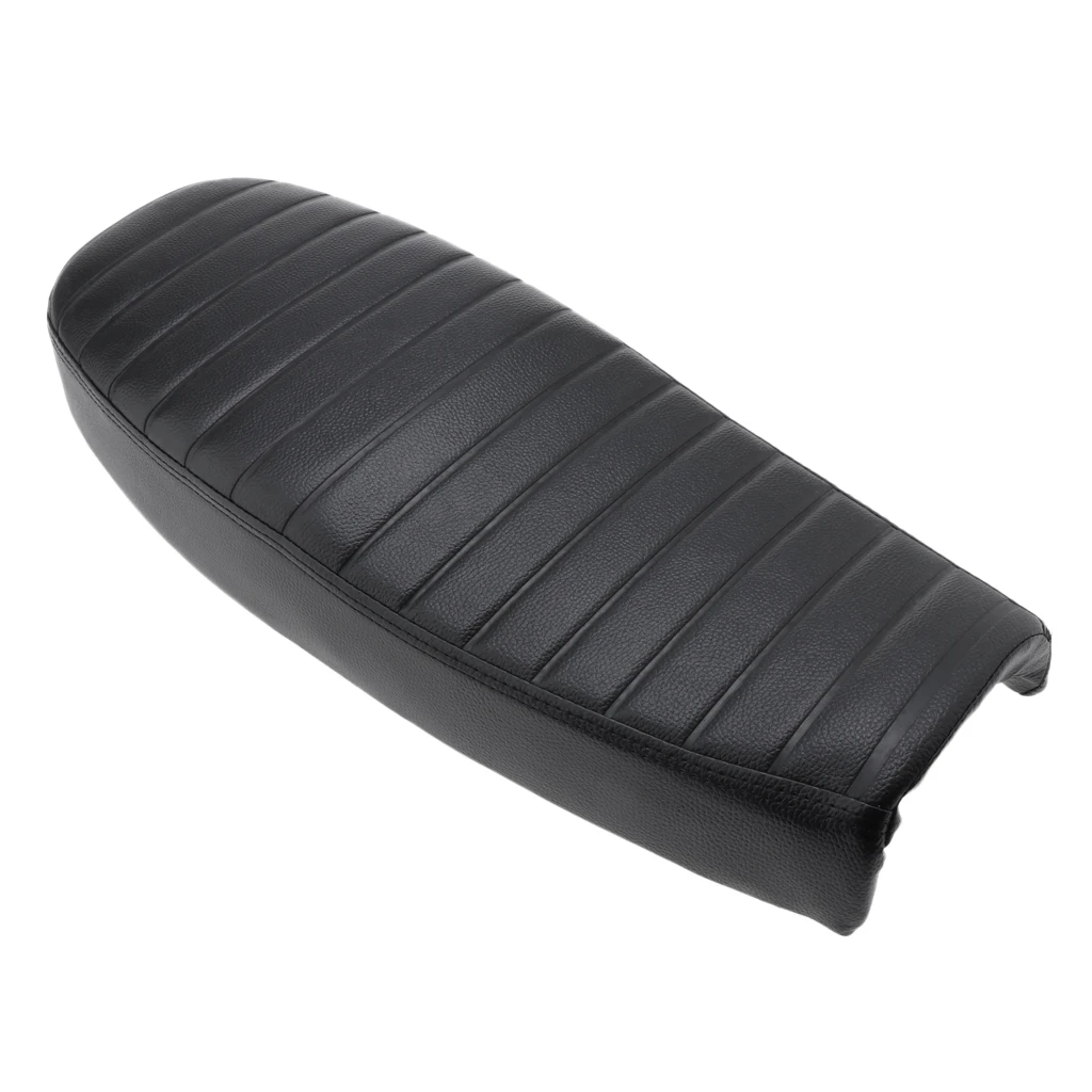 Motorcycle Retro Cafe Racer Seat Vintage Saddle Flat Seat Cushion Anti-corrosion PU Leatherette Motorcycle Accessories 610mm