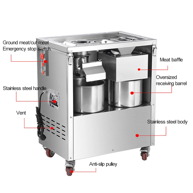 Tritacarne tritacarne elettrico tritacarne commerciale tritacarne in acciaio inossidabile tagliatrice di carne Desktop 2200W