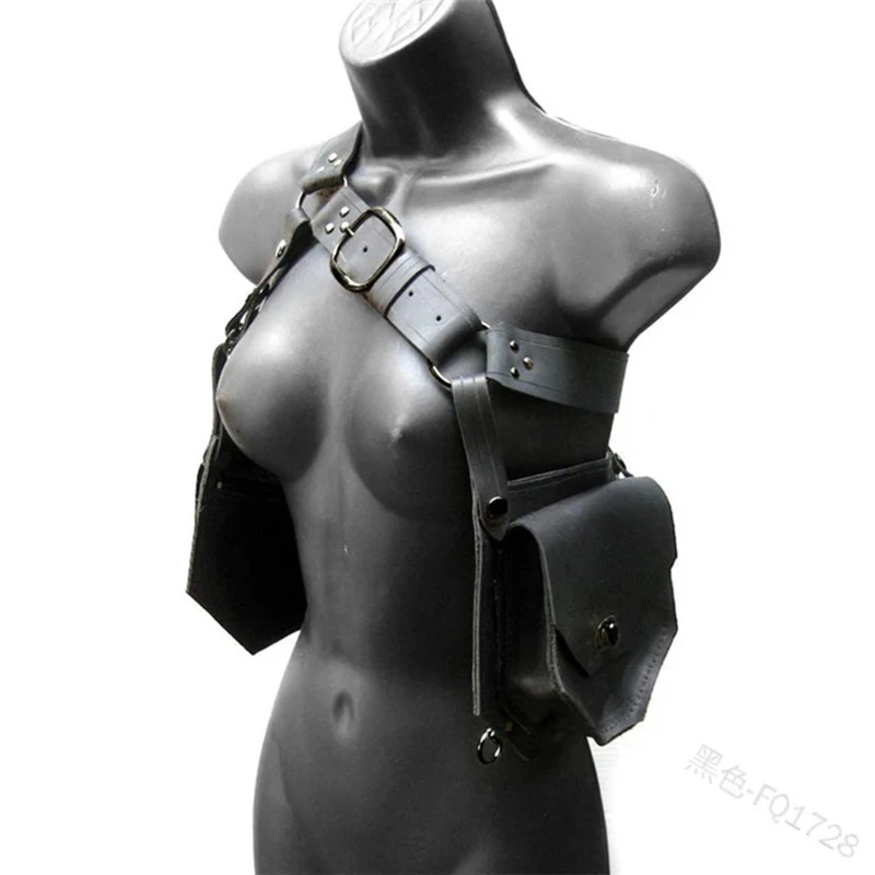 القرون الوسطى كيس مزموم حزام سرج جلدي محفظة الرجال النساء Steampunk فايكنغ زي القراصنة العتيقة والعتاد ملحق تأثيري للكبار