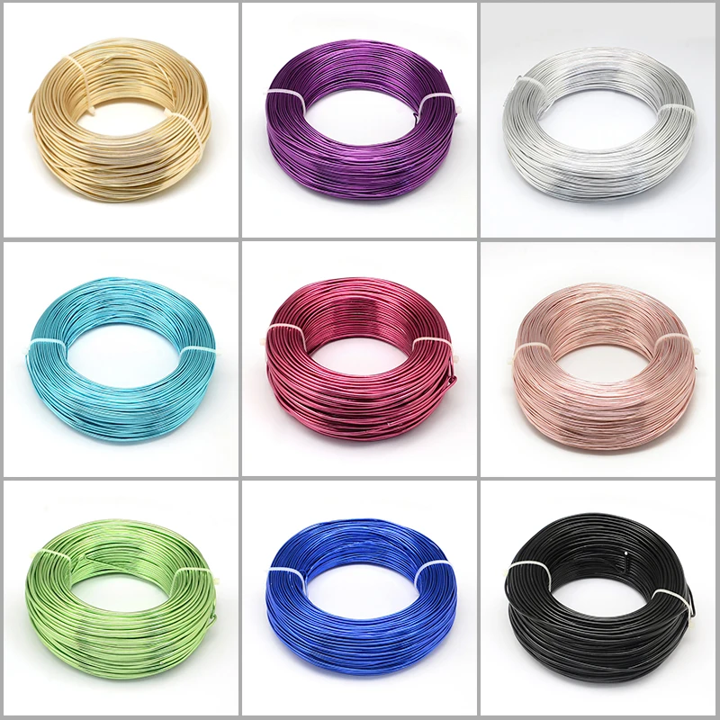 Fio de alumínio para diy, acessórios para confecção de joias, para pulseiras e artesanatos, 500g 0.6/1.2/1.5/2.0mm