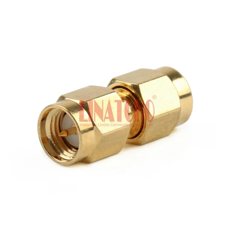 Gold Plated 50ohm RF Double Straight Coax Plug SMA Male to Male Connector Adapter Converter