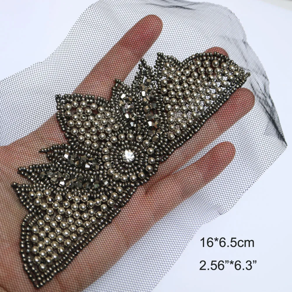 2pcs/set black Beaded epaulette for clothes Punk Coat Suit DIY Fashion Tassel Badge Epaulets Shoulder Patches appliques