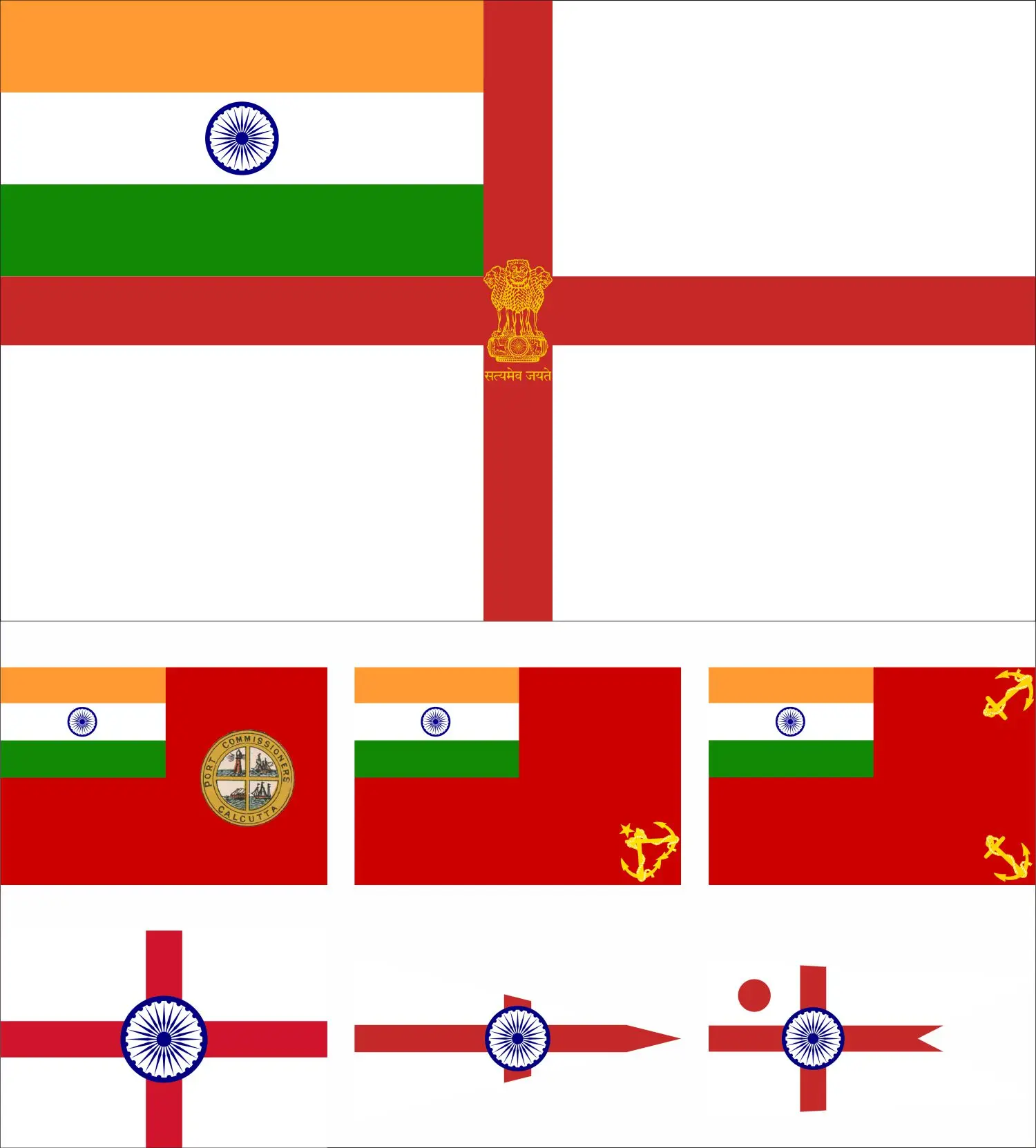 India Naval Ensign Rear Admira Flag 3X5ft 90X150cm 60x90cm Bombay Harbour Trust Banner