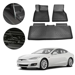 Poggiapiedi completamente circondato per Tesla Model S 2014 -2017 2018 2019 tappetino in gomma antiscivolo impermeabile per auto accessori per auto in TPE