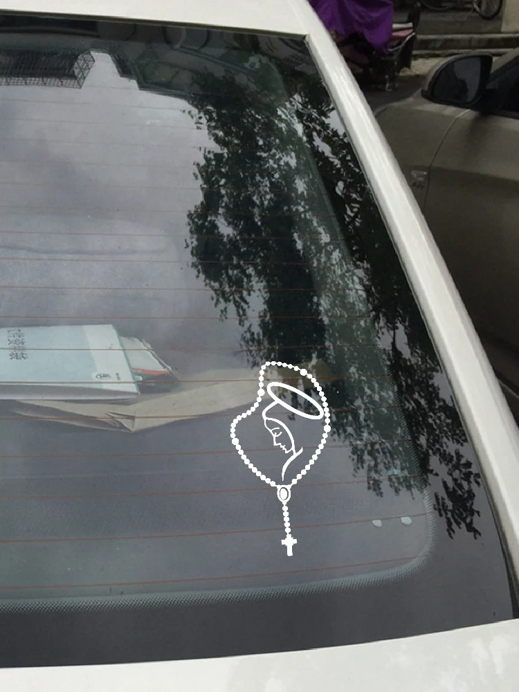 Chapelet en vinyle de la Vierge Marie Fatima, autocollants pour pare-chocs de voiture, pour ordinateur portable, catholique, religieux, dieu Latin