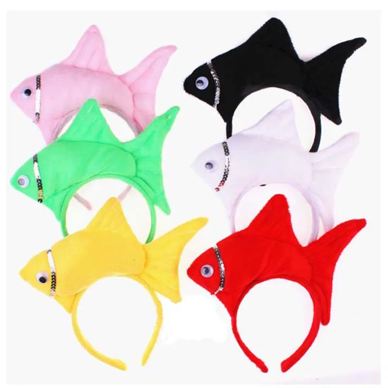 Nieuwe Goudvis Ocean Sea Fish Hoofdband Kids Volwassenen Jongen Meisje Cosplay Hoofddeksels Halloween Verjaardagsfeestje Jurk Haaraccessoires