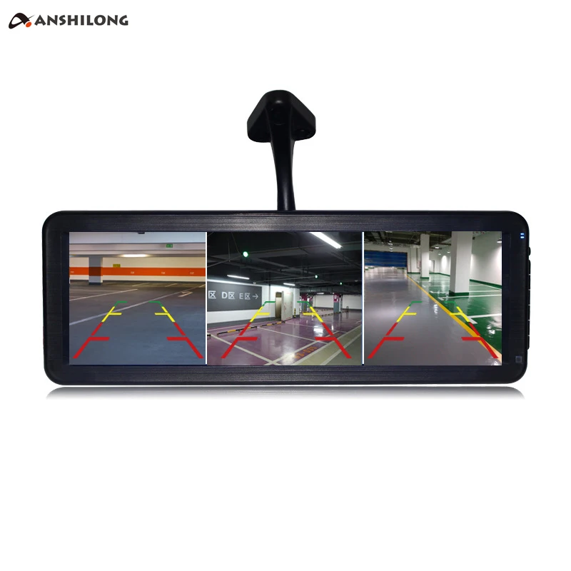 3Ch 12.2 inch Car Interior Rear View Mirror Monitor MP5 Player HDMI-compatible,1024x310 Can Display 3 Cameras at the same time