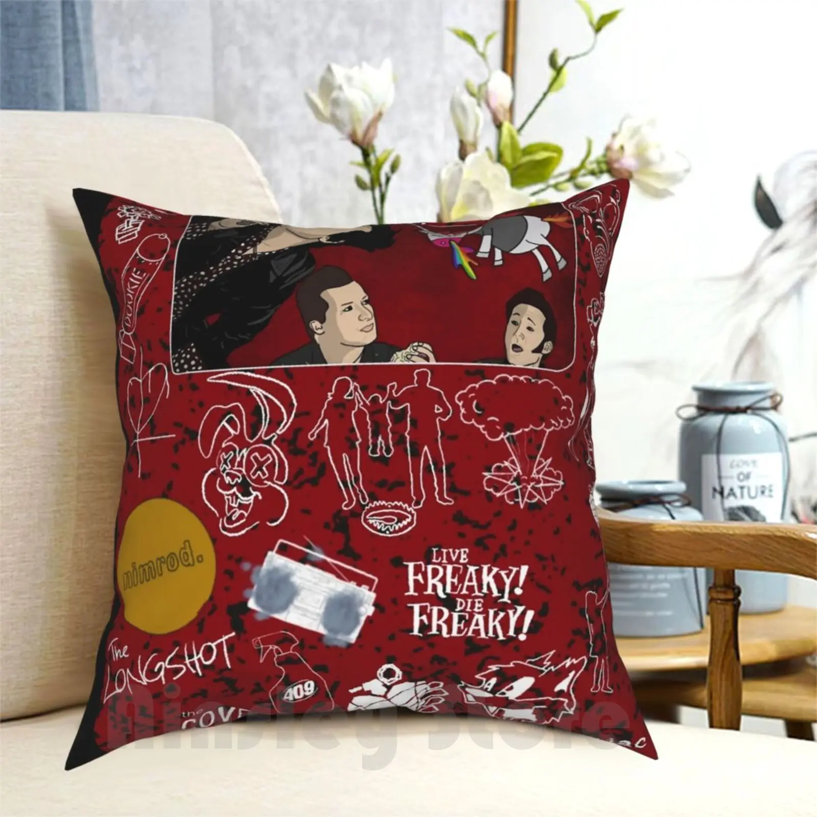 Gd Doodle Notebook Pillow Case Printed Home Soft Throw Pillow Billie Joe Armstrong Mike Dirnt Tre Cool