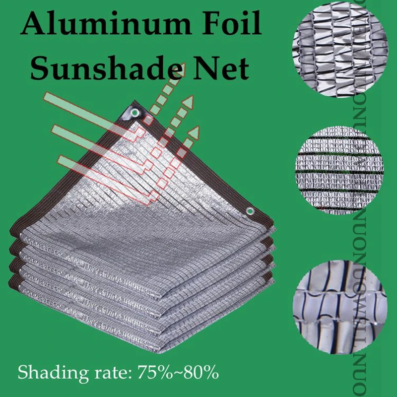 

Customize Size Aluminum Foil Sunshade Net HDPE Anti-UV 80% Shading Rate Home Terrace Balcony Fence Netting Canopy Sunshade Nets