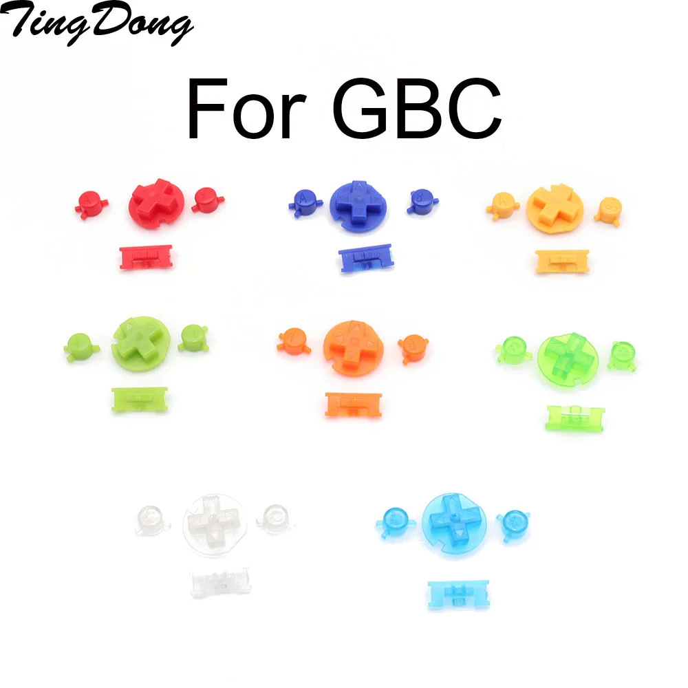 

1 set x Colorful buttons set replacement for Gameboy Color for GBC Game Console ON OFF Button AB Buttons D Pads replacement