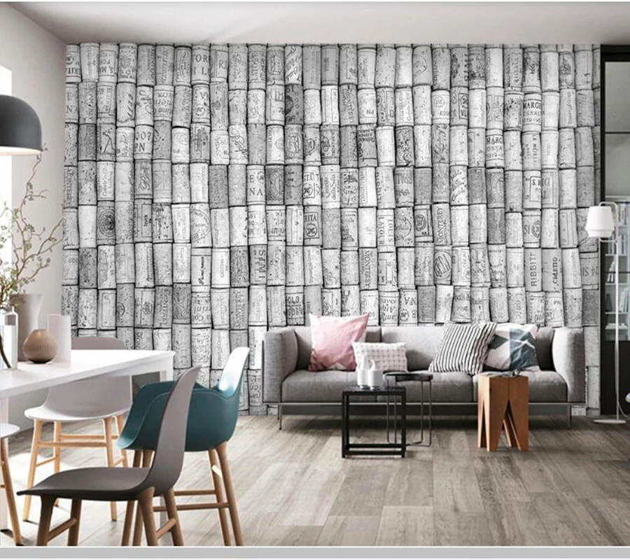 

Papel de parede Fashion European and American style bottle 3D wallpaper,living room bedroom wall papers home decor bar mural