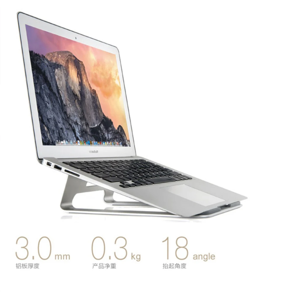 Hliník topení dissipation notebook depo stříbro přenosné notebook namontovat podpora sokl držák pro 11-15 palec macbook ipad pro na