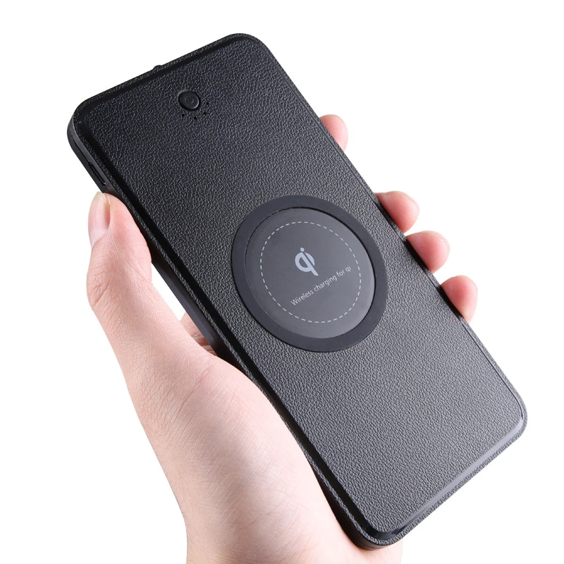 10000mAh Power Bank QI Wireless Charger Fast Charger External Battery Ultra-thin Powerbank LED Light Dual USB For iPhone Xiaomi