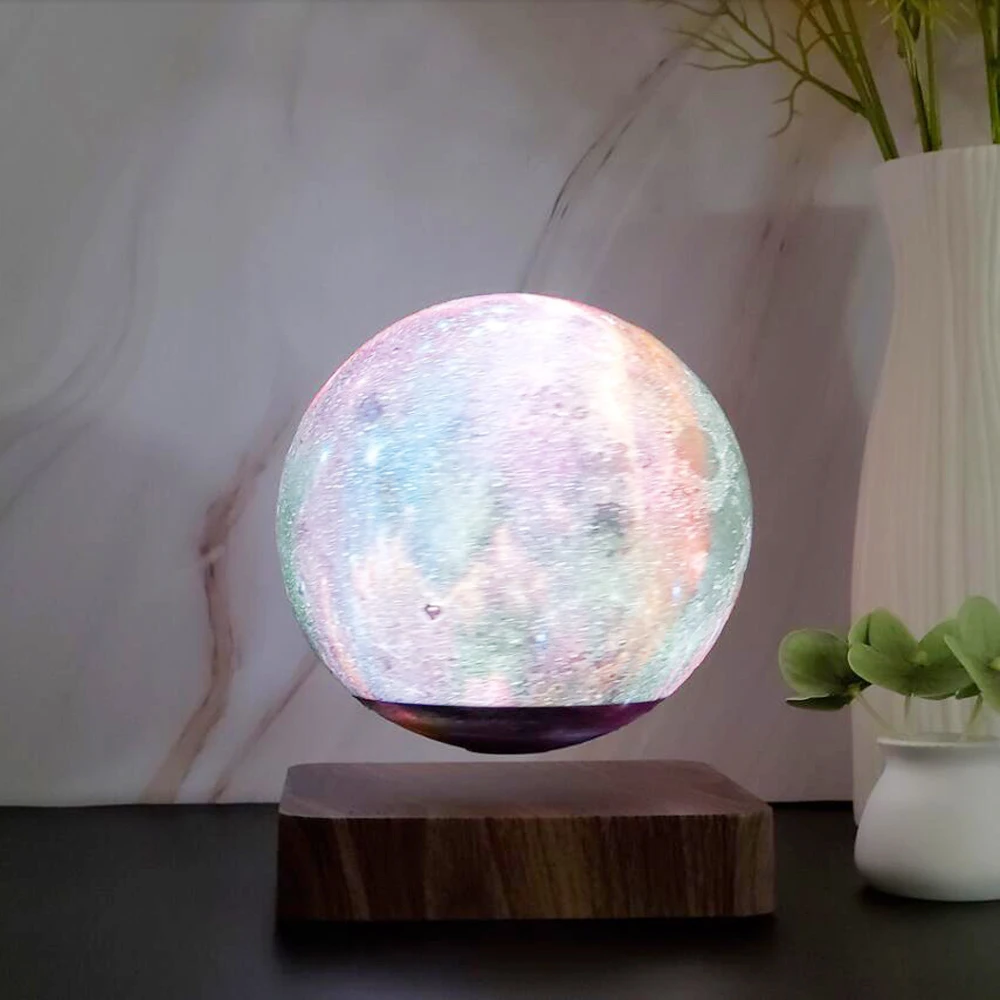 LED Night Light 3D Magnetic Levitation Colorful Rotating Galaxy Floating Table Desk Lamp For Home Decoration Creativity Gift
