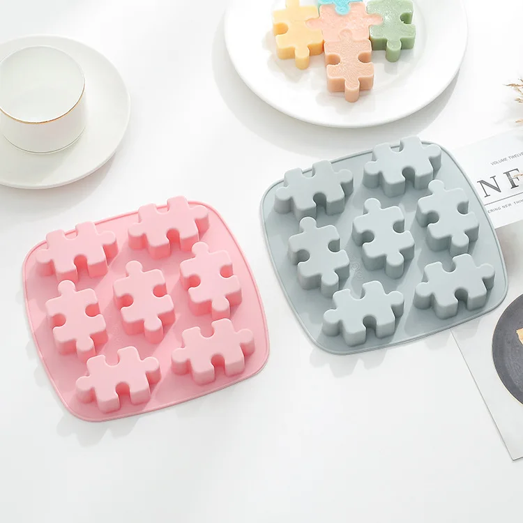 1pc Puzzle Design Silicone Cake Chocolate Ice Mold DIY Fondant Cake Decorating Tools Ice Cube Tray