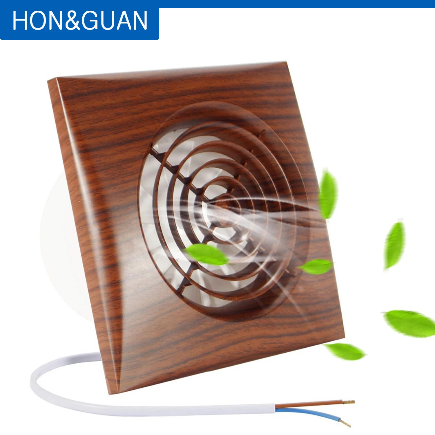 Hon&Guan 4'' 220V 110V Silent Extractor Fan Bathroom Kitchen Ventilation Outlet Wall Mounted Ceiling Window Exhaust