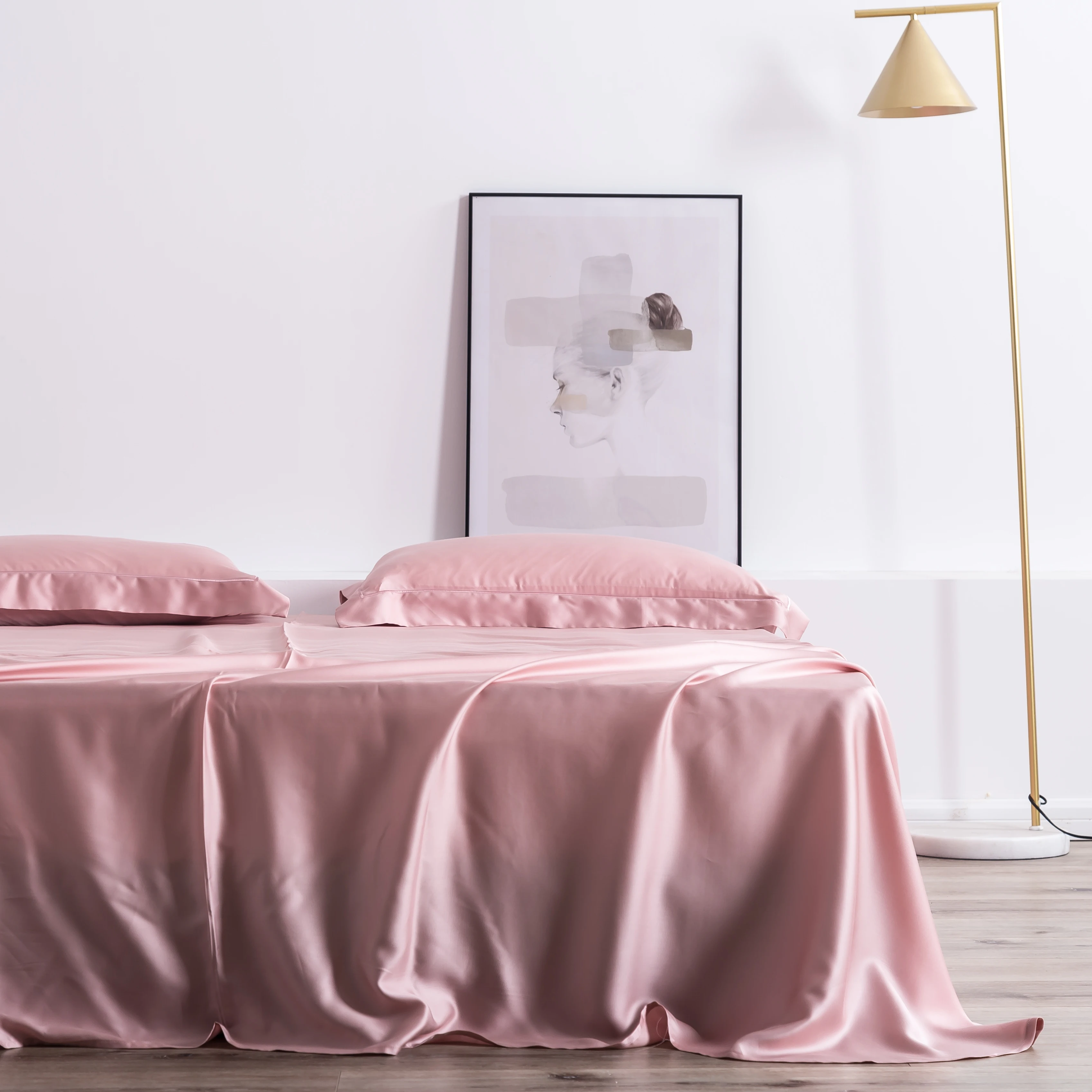 Imagem -06 - Liv-esthete-conjunto de Cama Rosa para Mulheres Lençol Colcha Fronha Cama Queen e King Size 100 Seda Grau Superior Natureza Verão