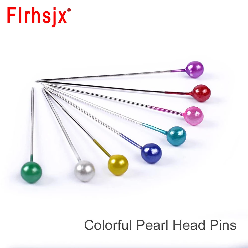 FLRHSJX Pearl Head Pins Sewing Pins Straight Quilting Pins for Dressmaker Jewelry Decoration Sewing Craft DIY Sewing Supplies