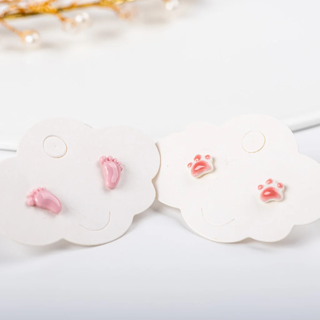 DIY Small Ceramic Stud earrings Flower Geometric Animal Stud Earrings earring for woman jewelry accessories wholesale #LY528