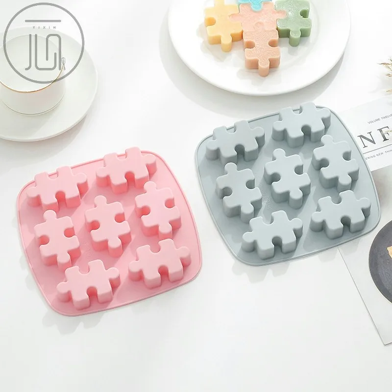 Silicone 7 Hole Cake Chocolate Biscuit Ice Cube Candy 3D Building Blocks DIY Mold Kitchen Baking Tool Mold