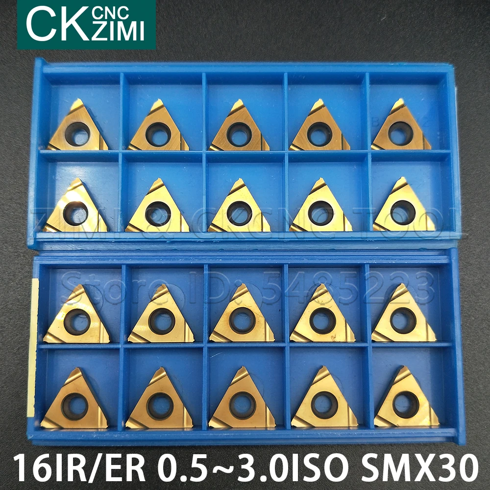 16IR 16ER 0.5 0.75 1.0 1.25 1.5 1.75 2.0 2.5 3.0 ISO SMX30 Internal Benang Eksternal Turning Alat Bubut Cutter alat CNC Carbide