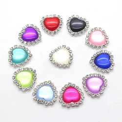 2020 ZMASEY New Fashion10Pcs/Lot 18mm Heart Beautiful Buttons Metal Silver Handwork Festive Party Warm and Romantic Love Decor