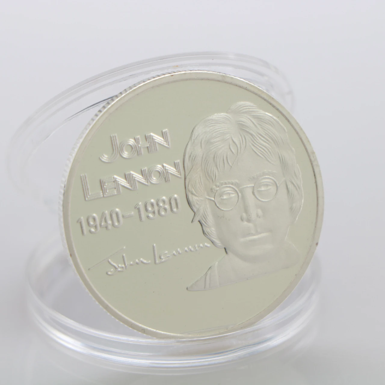 Famous Musician John Lennon Silver Plated Coins Souvenir Art Collection Gifts Give Peace Rainbow