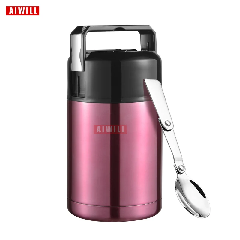 

AIWILL Large Capacity 800ML/1000ML Thermos Lunch Box Portable 304 Stainless Steel Food Soup Containers Vacuum Flasks Food jar