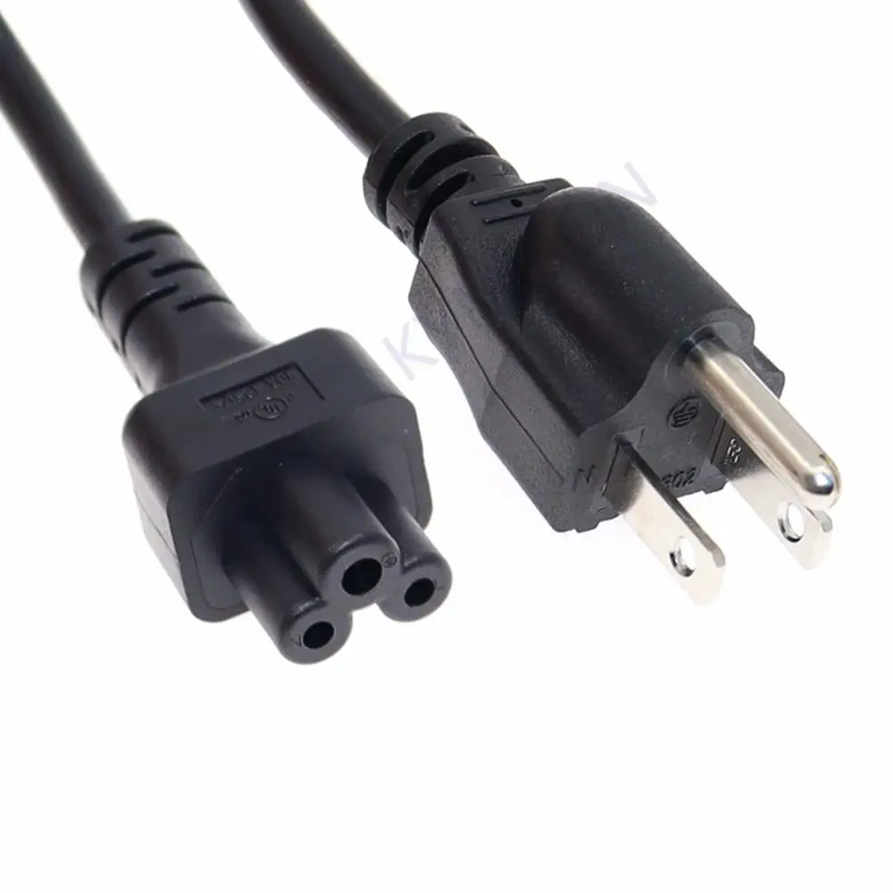 0.3m US NEMA 5-15P to IEC C5 AC Power Cord, American Standard Three plug to C5 Extension Cable For Notebook