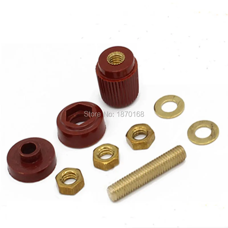 2 Pcs Plastic Shell M5 M6 M8 M10 Male Threaded Diameter Binding Post Terminal 5/6/8/10MM Copper Post 5-10mm Regulator Welder