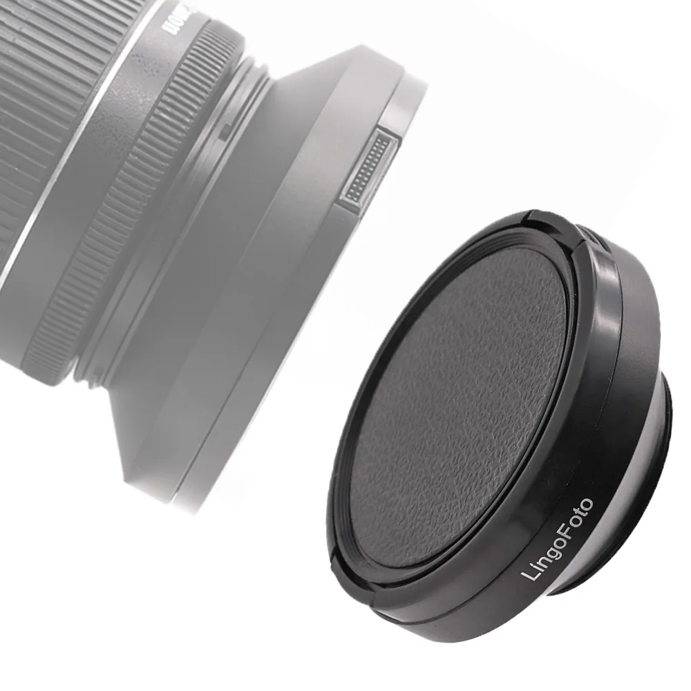 52/55/58/62/67/72/77/82mm Screw-in Metal Wide-angle Lens Hood Set, Lens Hood+Side-Pinched Lens Cap+Cleaning Cloth