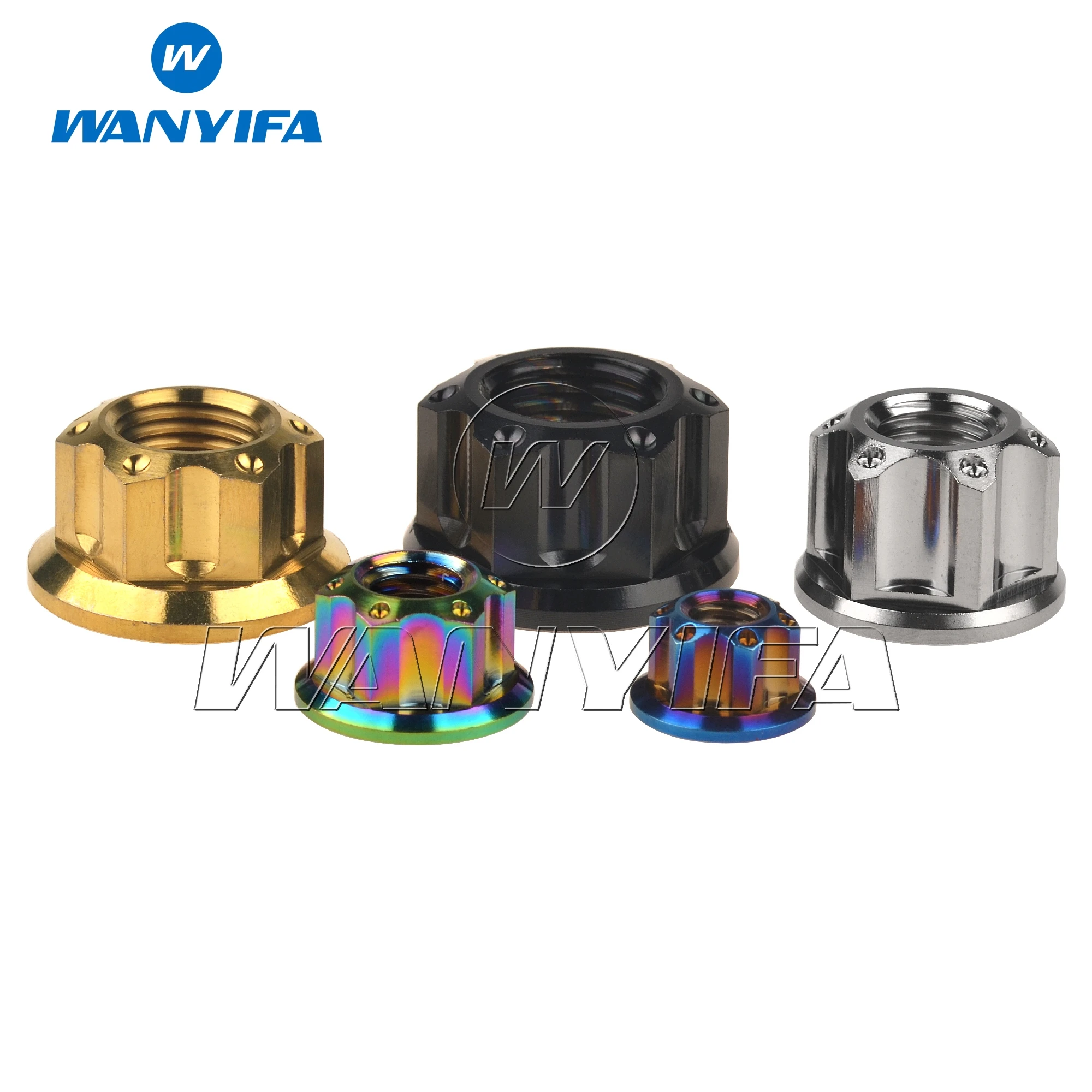 Wanyifa Titanium Nut M6 M8 M10 M12 1.25 Pitch M14 1.5 Pitch M16 1.5 Pitch Torx Flange Hexagon Nuts Ti Fastener