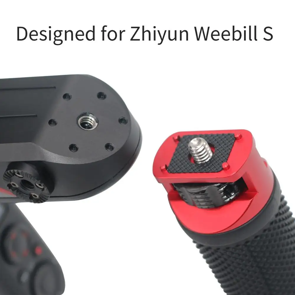 Andycine مقبض قبضة ل Zhiyun weebell-S Gimbal مع المزدوج تصاعد قفل ، حذاء بارد و 1/4 "-20 ثقوب المسمار سبائك الألومنيوم