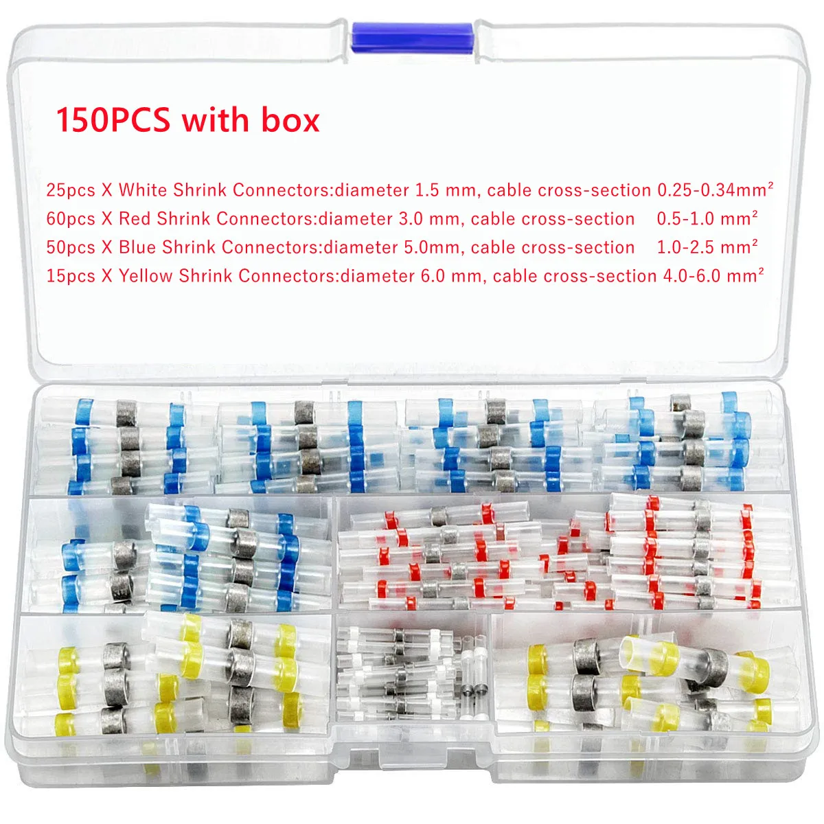 

150PCS Mixed Heat Shrink Soldering Sleeving Shrink Connector Terminals Insulated Waterproof Solder Sleeve Tube Kit