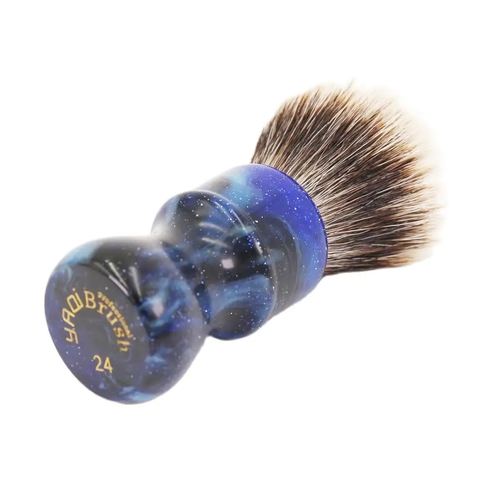 YAQI 24MM Mysterious Space Color Handle Two Band Badger Hair Knot Men Shaving Brushes