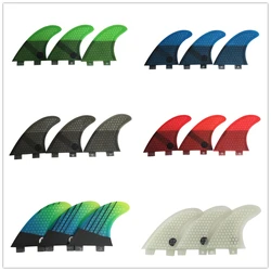 UPSURF FCS-Ailerons de surf en fibre accent d'abeille, double onglets, 1 base