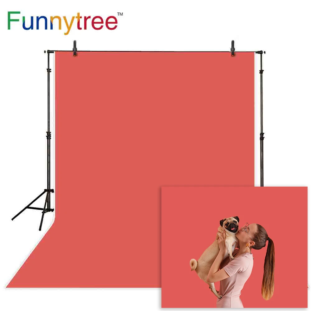 

Funnytree backdrop photophone warm new Year light red solid color Baby Photocall Photography Backgrounds photocall photo studio