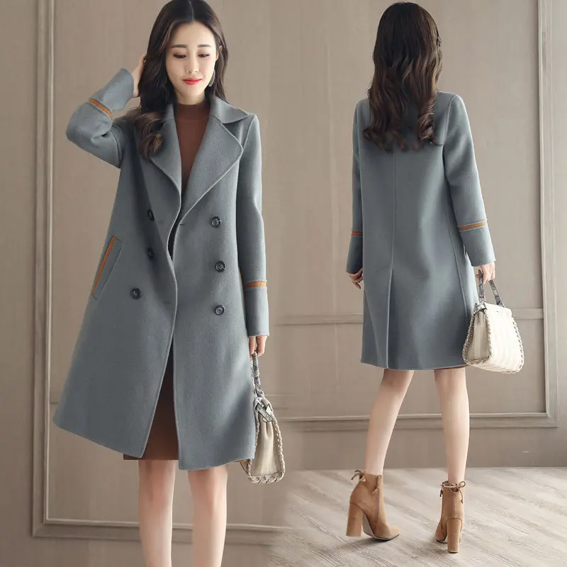 

Invierno Abrigos 2023 Mujer Wool Blend Women Coat Long Coat Women Elegant Ladies Outwear Winter Jacket Casacos KJ175