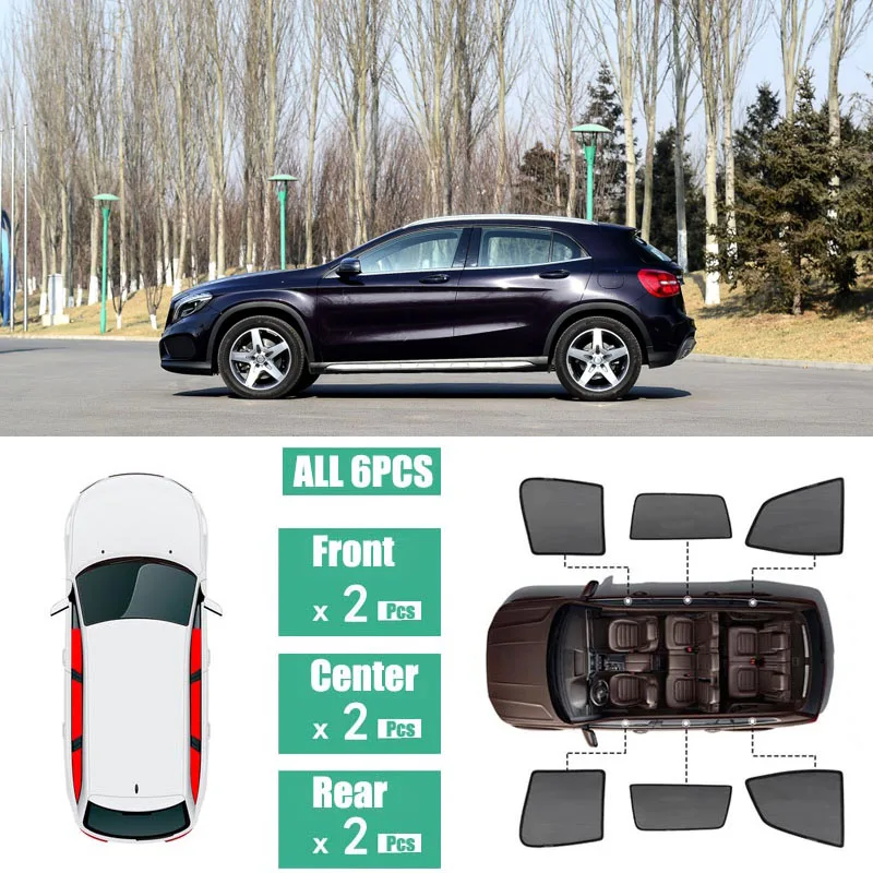 

Side Windows Magnetic Sun Shade UV Protection Ray Blocking Mesh Visor Fit For Mercedes Benz GLA 2015-2018