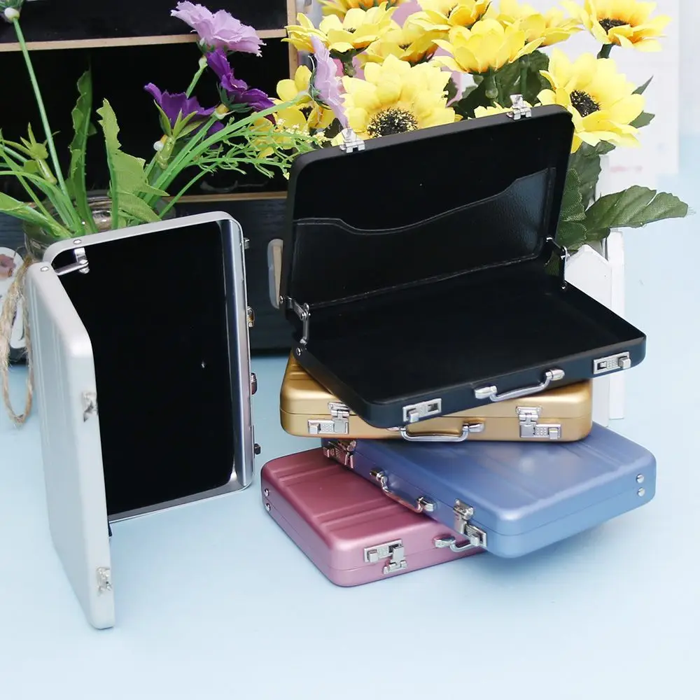 

Aluminum Storage Box Business ID Credit Card Holder Mini Suitcase Bank Card Box Holder 2024 New Jewelry Case Rectangle Organizer