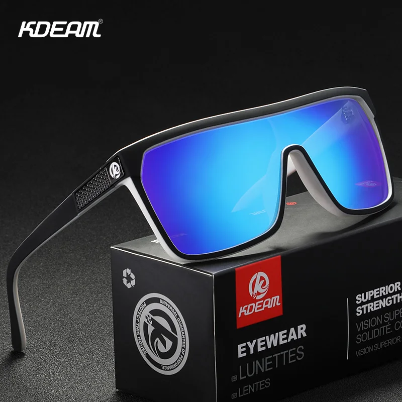 

KDEAM Polarized Sunglasses for Men Oversized One Piece UV400 Sport Shades Women Fashion Square Sun Glasses With Free Box