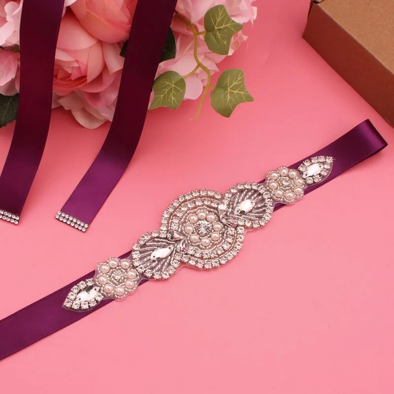 Women's rhinestone belt  handmade wedding accessories bridal belt best-selling bridal party white rhinestone belt