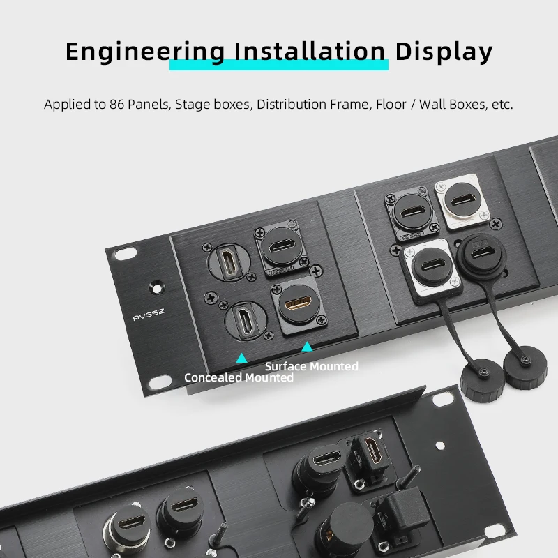 Avssz Type D Hdmi 2.0 Socket Adapter 4K Hd Rechte 90 ° Haakse Vrouwelijke Docking Converter Seat Chassis audio Video Connector